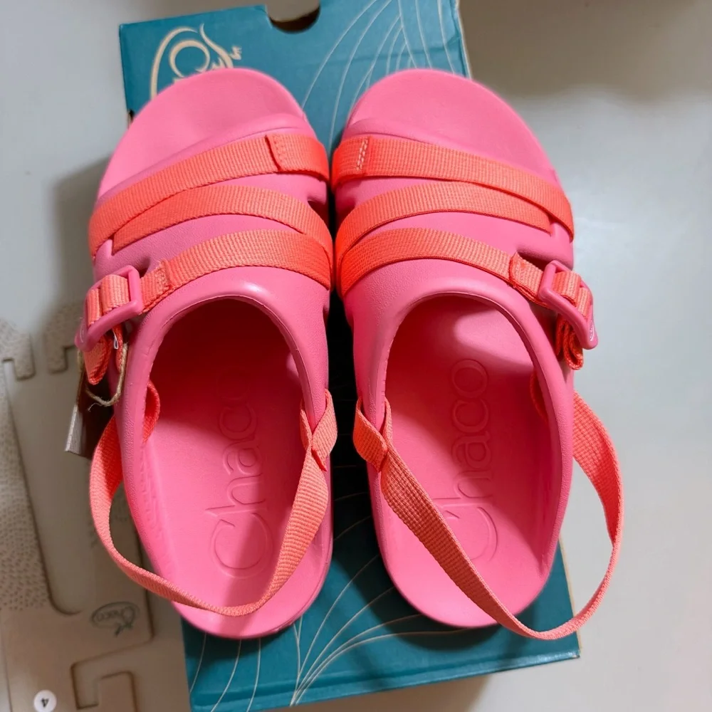 Chaco | Chillos Sport Sandal EVA Kids Girls Rose Pink Coal New 4 Spring Summer - Picture 9 of 15